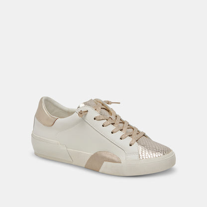 ZINA SNEAKERS WHITE GOLD LEATHER