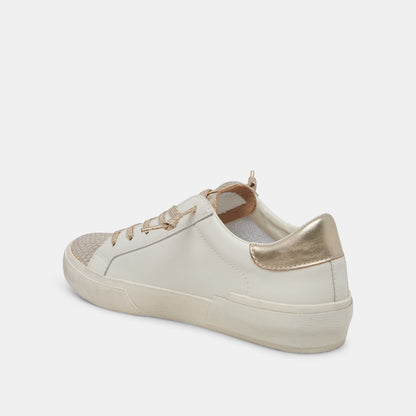 ZINA SNEAKERS WHITE GOLD LEATHER