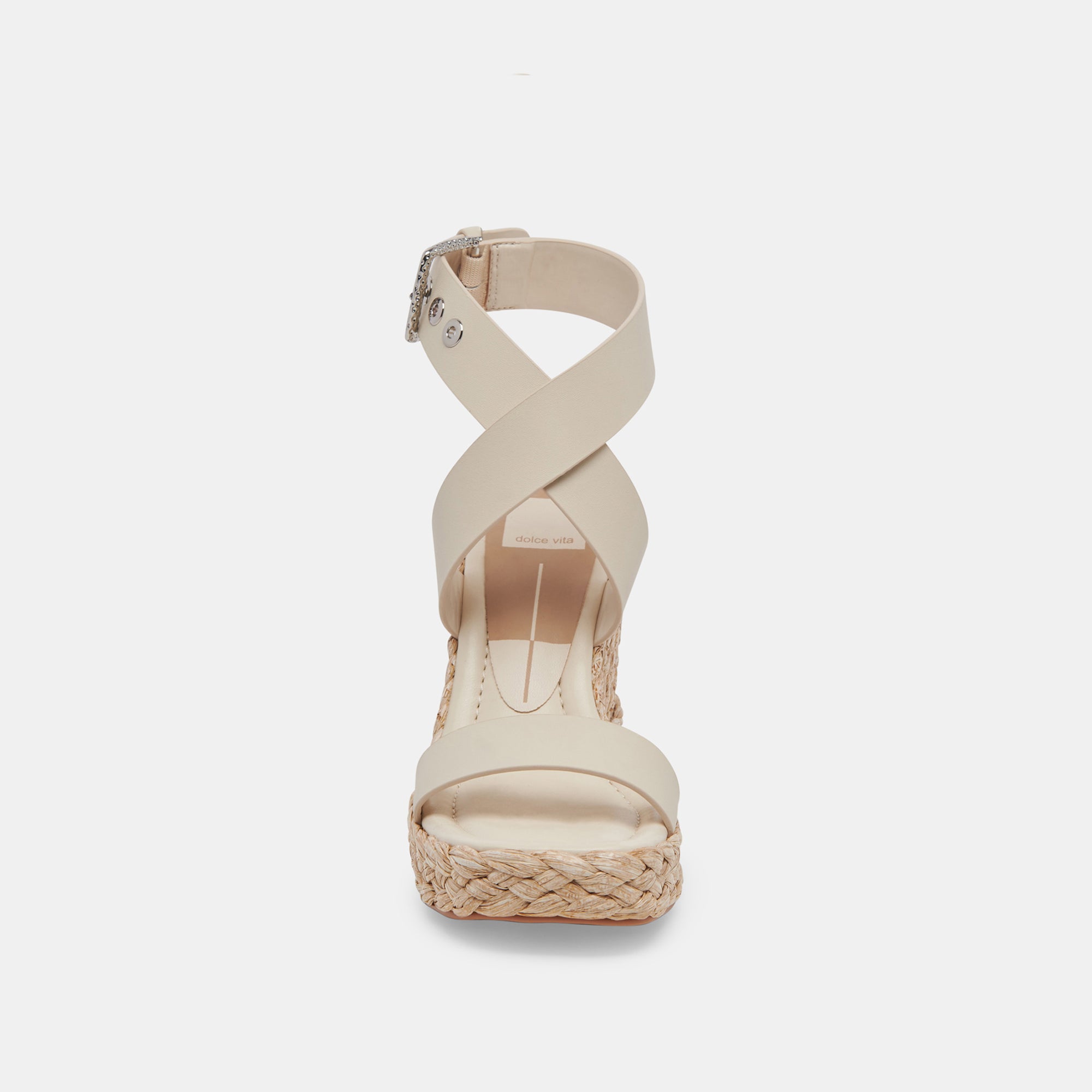 ALDONA Wedges Ivory Leather | Ivory Braided Raffia & Leather Sandals ...