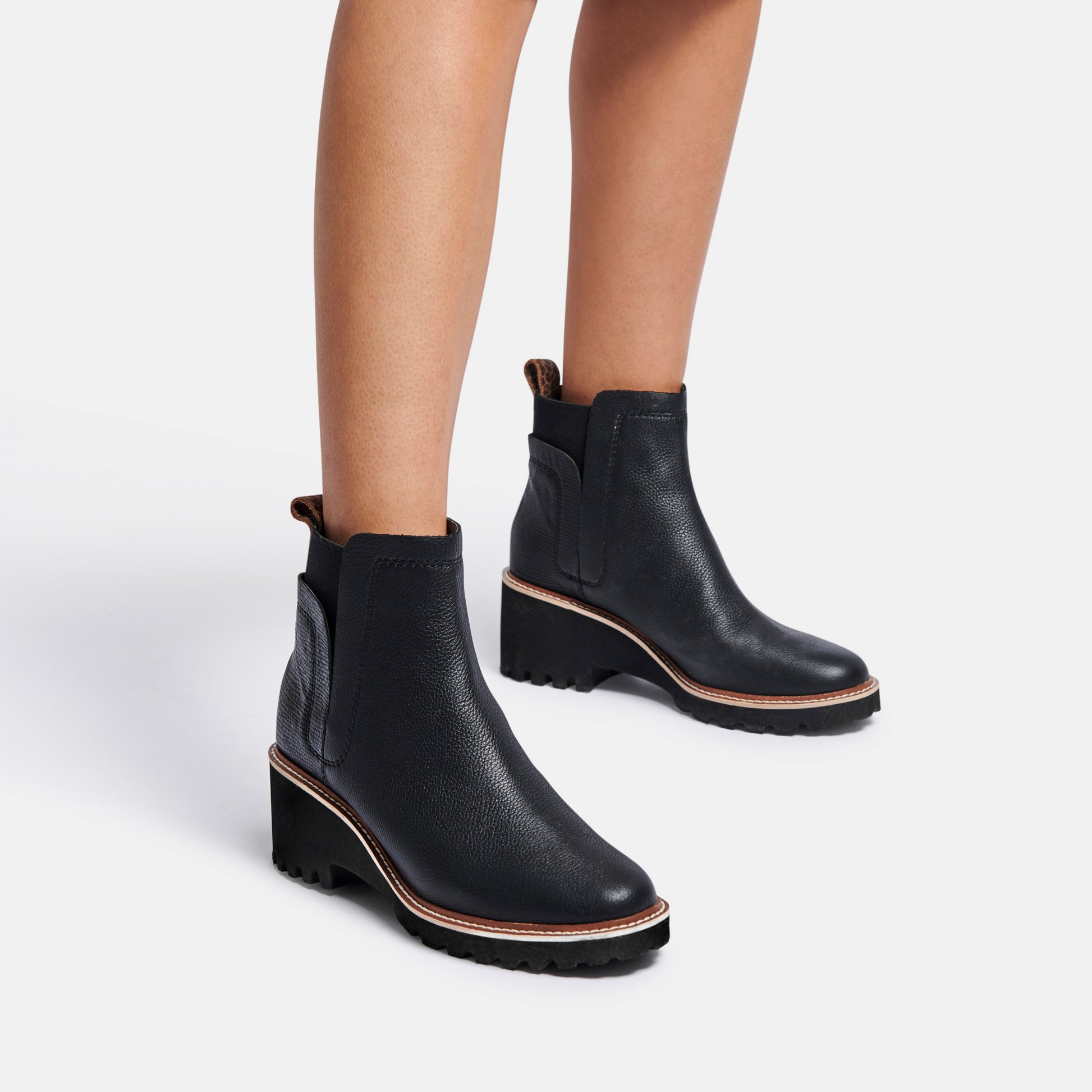 HUEY H2O BOOTS IN BLACK LEATHER -   Dolce Vita