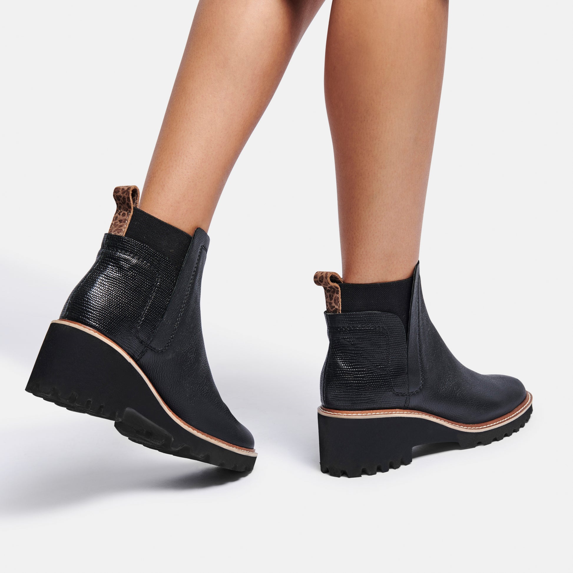 HUEY H2O BOOTS IN BLACK LEATHER -   Dolce Vita