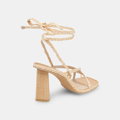 JOELLE HEELS LT NATURAL RAFFIA