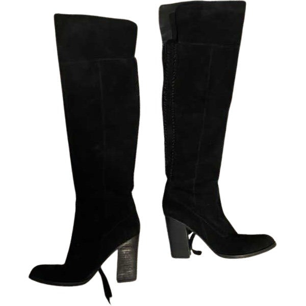 OVER THE KNEE HEELED BOOTS IN BLACK - re:vita